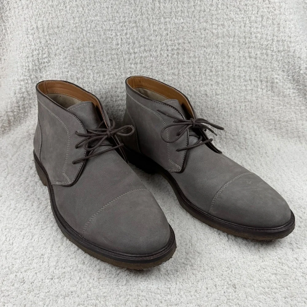 Johnston Murphy Men's Size 13.0 M Calder Chukka Desert Boots Grey Leather Crepe